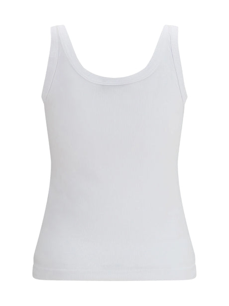 Dolce & Gabbana Ribbed Logo Tank Top - White Ottico