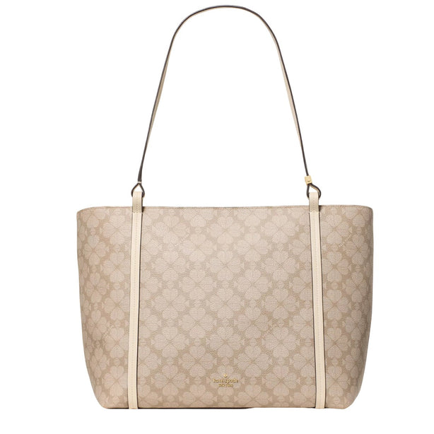 Kate Spade Marlowe Spade Flower Coated Canvas Tote Bag - Dark Beige Moon Dust KP265