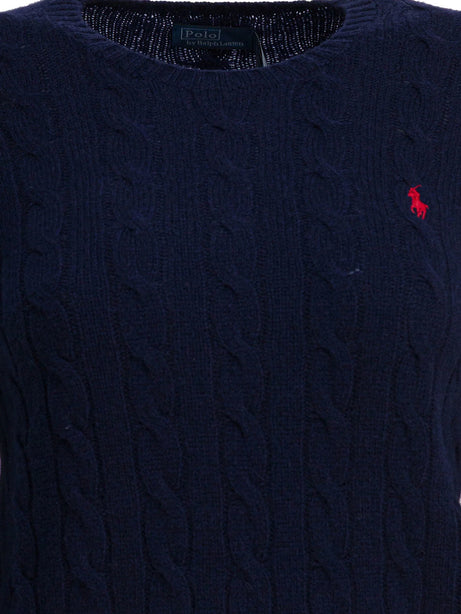 Polo Ralph Lauren Crew-neck sweater with logo made of wool and cashmere - Blue