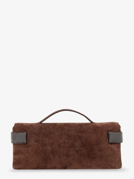 Brunello Cucinelli Essence suede handbag - Espresso