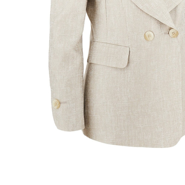 EMPORIO ARMANI ICON laminated viscose double-breasted jacket