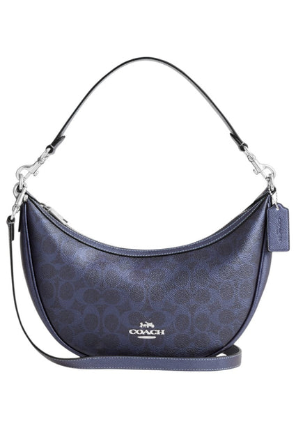 Coach Aria Shoulder Bag In Signature Canvas - Navy