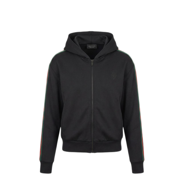 Gucci Black Stretch Cotton Jersey Hoodie