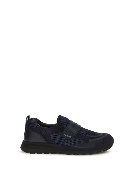 Prada Sport mesh Loafers - Bleu