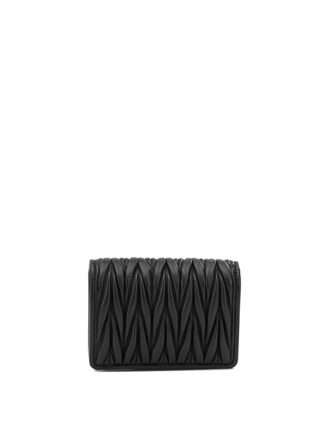 Miu Miu Quilted Nappa Leather Wallet - Black