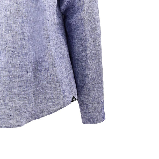 EMPORIO ARMANI Guru collar linen shirt