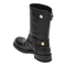 Black leather boot with buckles