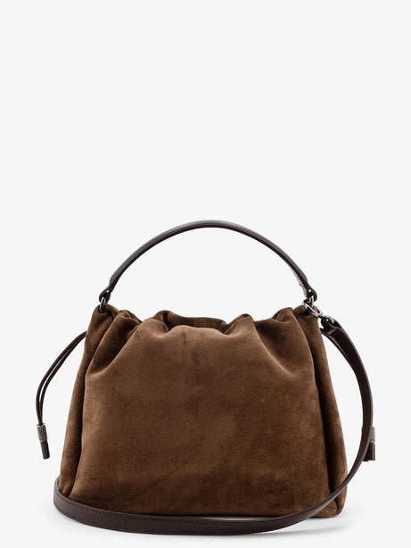 Brunello Cucinelli Bucket Mellow Suede Handbag - Caramel