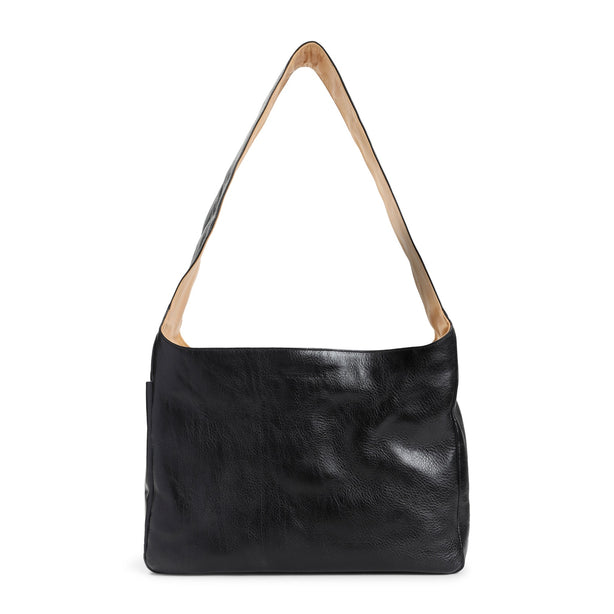 Deep Black Cow Leather Grande Brick Bag