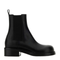 Black Leather Cliff Ankle Boots