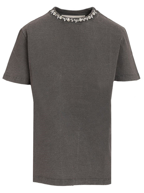 Golden Goose T-Shirt With Crystals - Grey