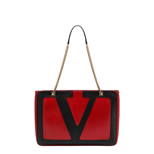 Viva Superstar Medium Nappa Leather Shopping Bag - Red/Black