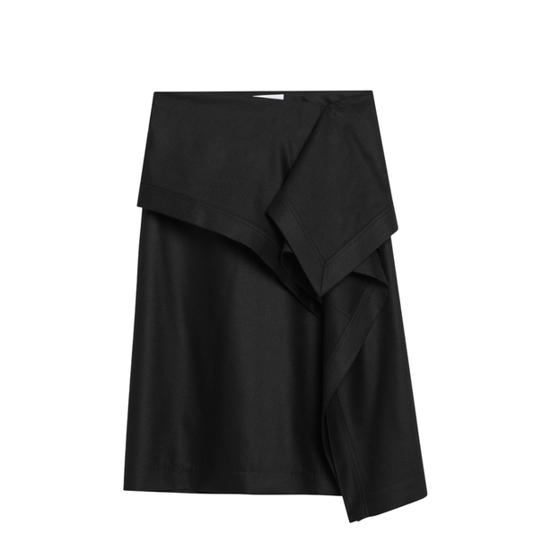Asymmetric Black Skirt with Basque
