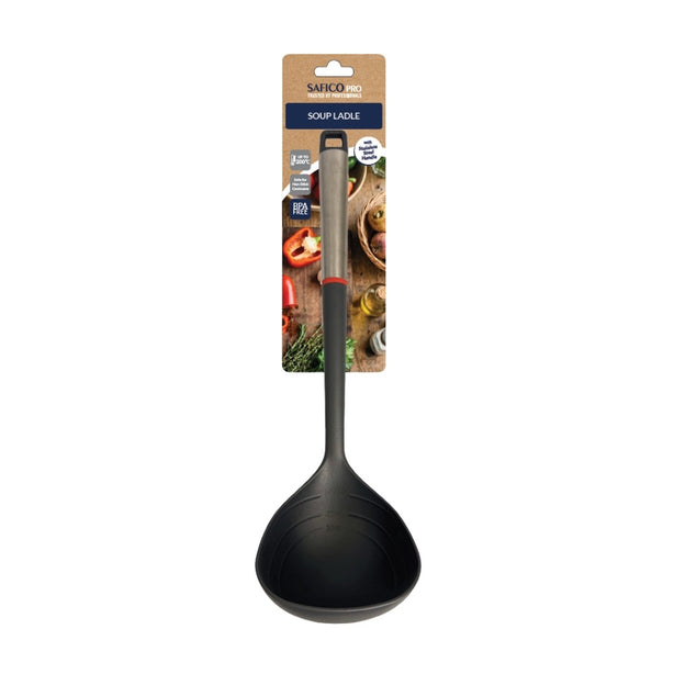 Safico Fibreglass Nylon Soup Ladle With Stainless Steel Handle L34.5cm BPA Free, Heat Resistant To 200°C