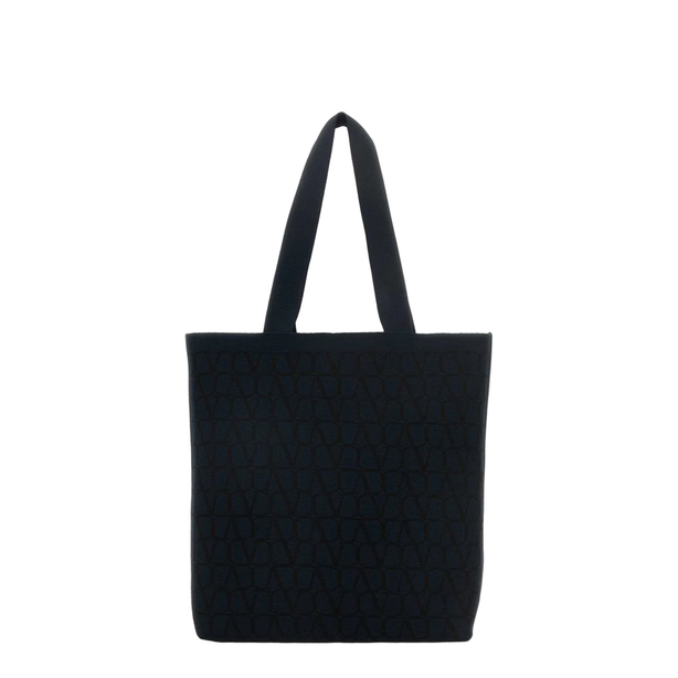 VLogo Medium Calfskin Tote - Black