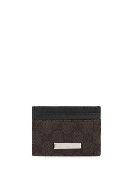 Gucci GG fabric Card Holder - Choco Brown/Black