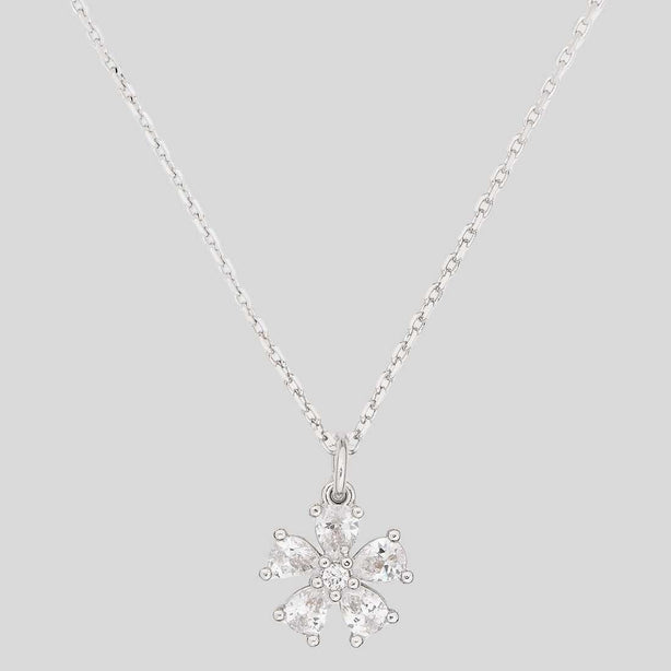 KATE SPADE You're A Gem Flower Pendant Clear/Silver RS-KO965