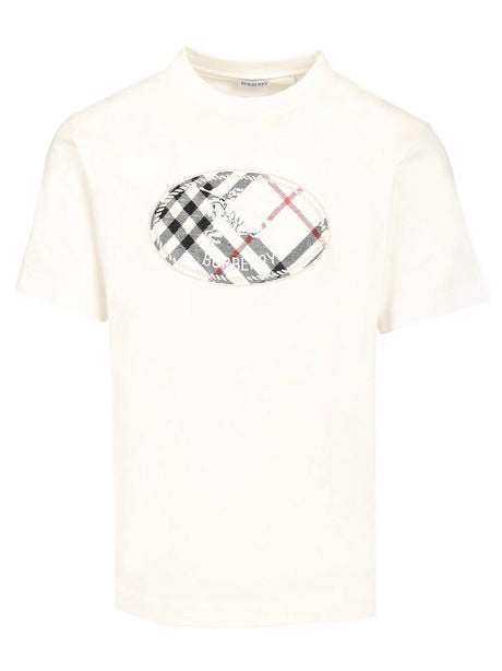 Burberry Knight Check Cotton T-Shirt - White