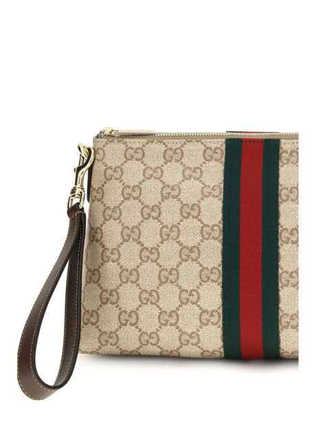 Gucci Small GG Web Pouch - Vin.San.Br/Dk.Br/Vrv