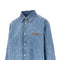 MIU MIU Logo embroidery chambray denim shirt