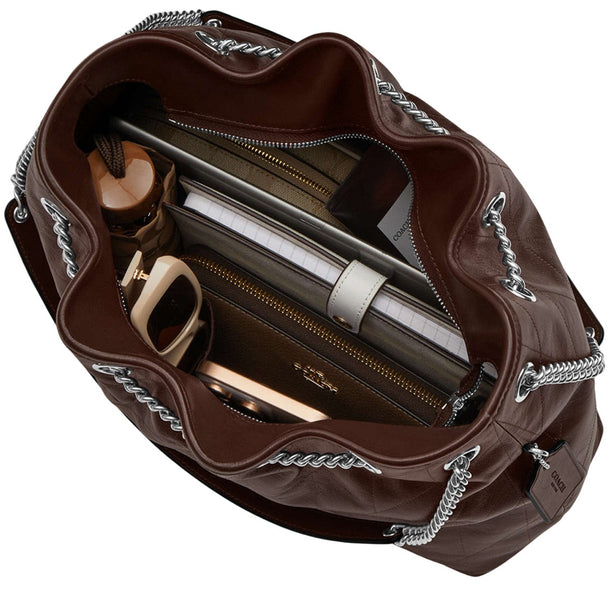 Coach Evelyn Shoulder Bag With Quilting - Maple CDR00