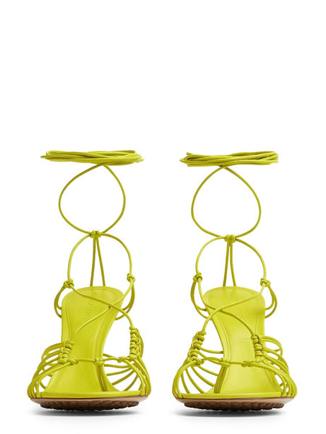 Acid Green Nappa Leather Dot Sandals