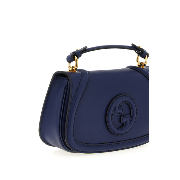 Blondie Medium Smooth Leather Top Handle Bag - Blue