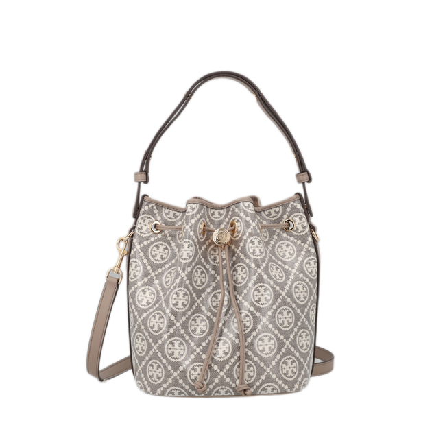 T Monogram Coated Canvas Bucket Bag - Charcoal