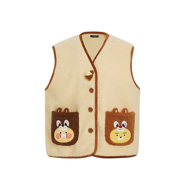 [CHIP AND DALE] KAKAO FRIENDS Sleep Fleece Vest - Ryan and Choonsik (International Shipping)
