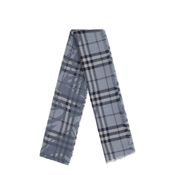 Knight Check Wool And Silk Scarf