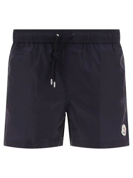 Moncler Swim shorts with logo patch - Blue