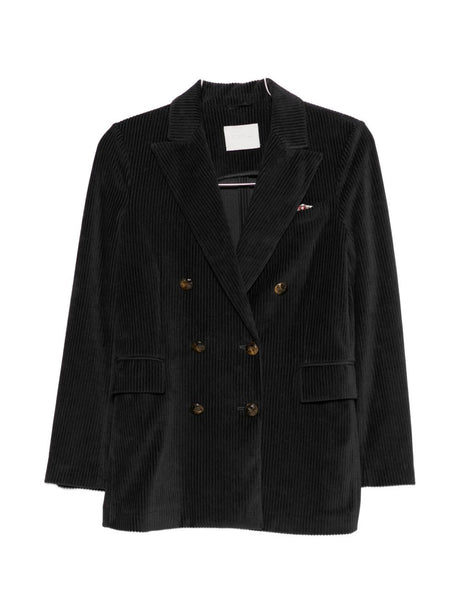 Navy Corduroy Double Breasted Jacket