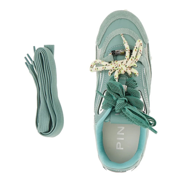 PINKO Suede leather and nylon sneakers