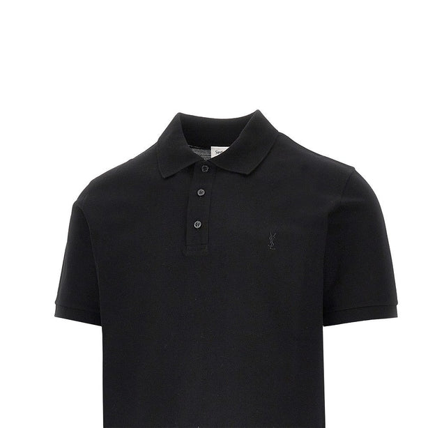 SAINT LAURENT Cassandre embroidery Boxy polo shirt