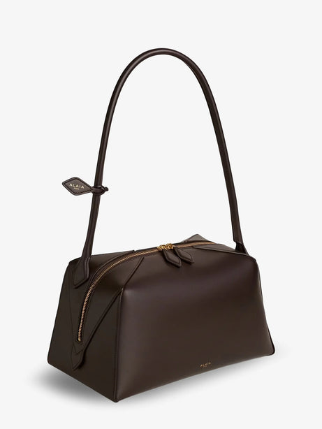 Alaia Bouledogue leather shoulder bag - Brun Fume