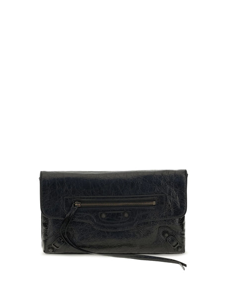 Balenciaga Le City Clutch in lambskin - Black