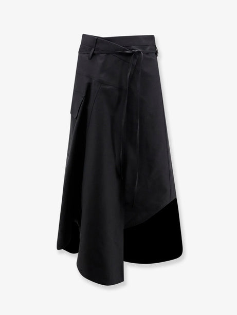 Bottega Veneta Compact cotton canvas skirt - Double Black
