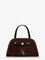 Tory Burch Romy Small suede satchel bag with shoulder strap - Darkcocoa