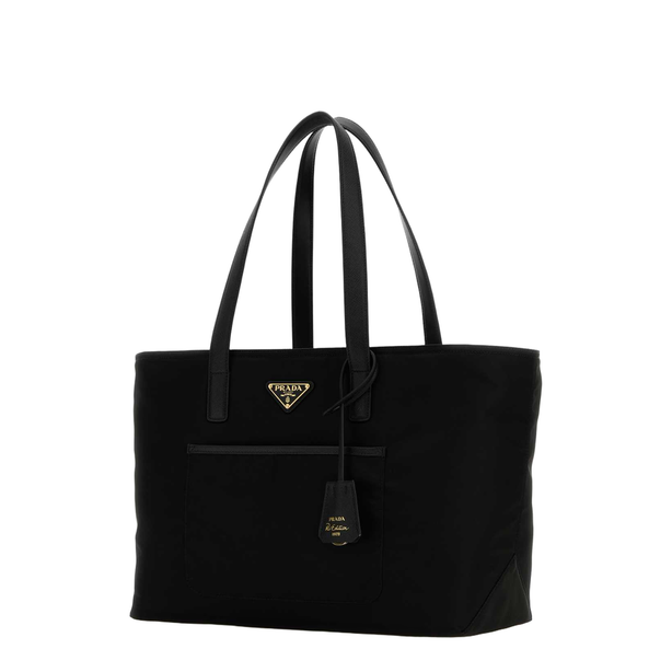 Re-Edition 1978 Medium Re-Nylon and Saffiano Leather Tote - Nero