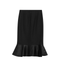 Black Grain de Poudre Wool Skirt