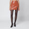 Leather Effect Mini Skirt In Tan