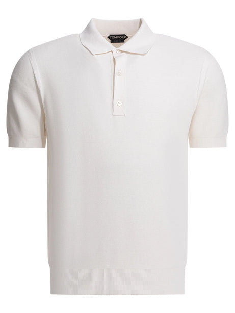 Tom Ford Silk and cotton pique polo shirt - White