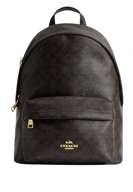 Coach Taylor Small Backpack In Signature Canvas - Walnut/Black