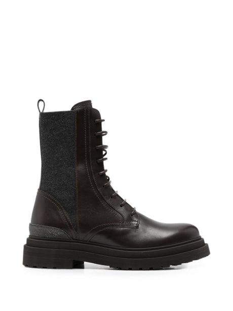 Brunello Cucinelli Brown Leather Boots