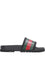 Black Rubber Web Slide Sandal
