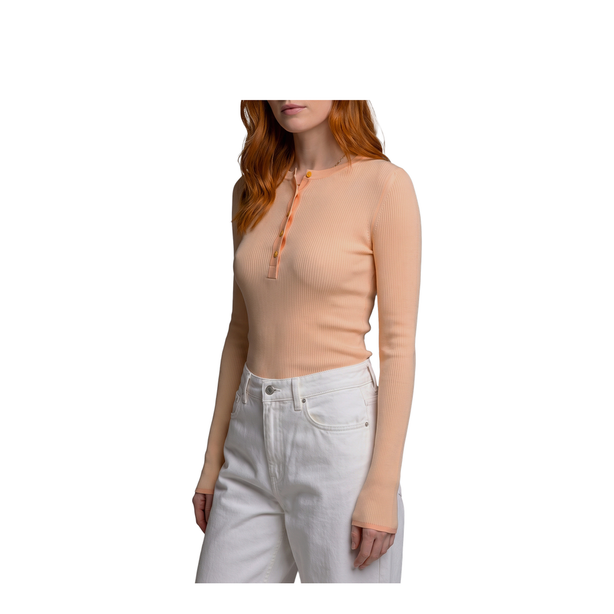 Bleached Orange Ribbed Top