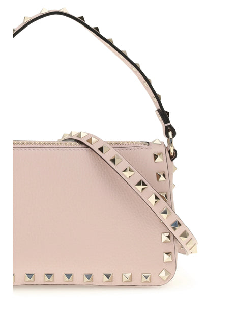 Valentino Garavani Rockstud leather Shoulder Bag - Rose Quartz