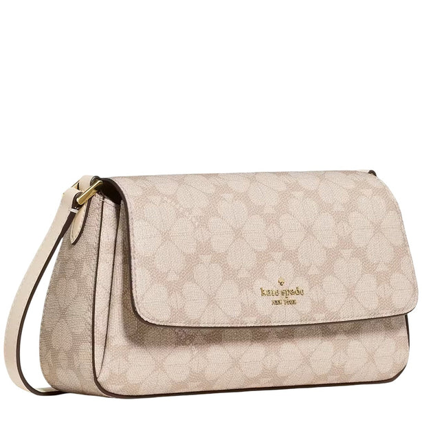 Kate Spade Sutton Spade Flower Mini Crossbody Bag - Dark Beige Moon Dust KO534