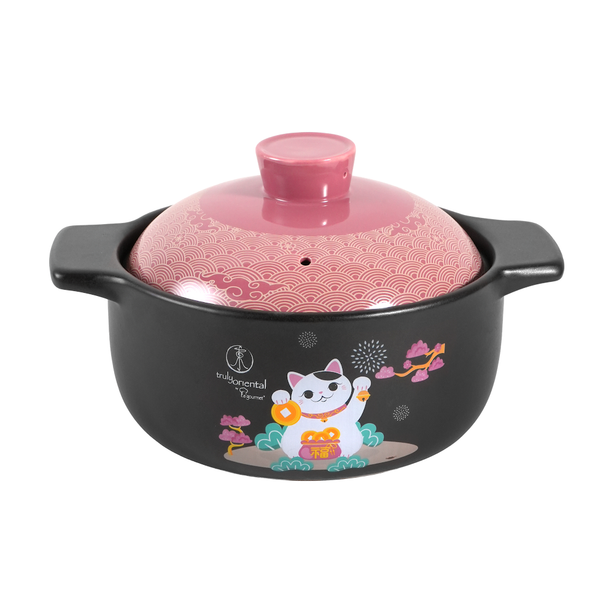 La Gourmet Truly Oriental 3.2L Toughened Claypot - Pink Cat
