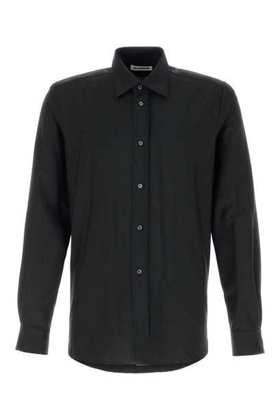 Black Wool Blend Shirt